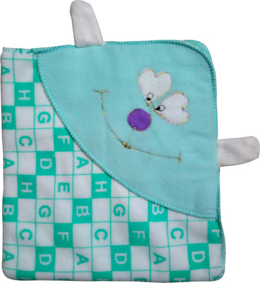 

ATXP Text Print  Hooded Baby Blanket(Fur, Green