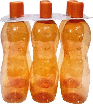 Cello polka orange fridge bottle set 1000 ml Bottle, Shaker, Water Bag, Sipper, Flask, Bottle Cage, Can(Pack of 6, Orange) available at flipkart for Rs.230