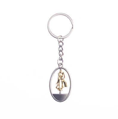 

Techpro Valentines day Couples golden Rotating Key Chain(Multicolor)