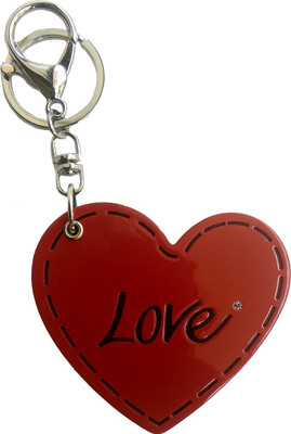 

Techpro Valentines day Red Heart with Sliding Mirror Locking Key Chain(Multicolor)