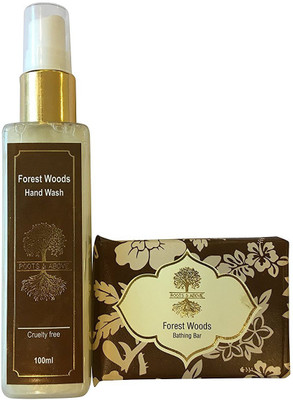 

Roots and Above forest Woods Glycerine Bathing Bar Soap, 100g and forest Woods Natural Hand wash, 100 ml Combo(Set of 2)