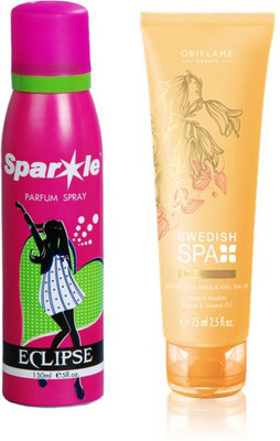 

Oriflame Sweden SWEDISH SPA Nourishing Night-Time Hand & Nail Balm one sparkle perfume spray 150 ml(Set of 2)