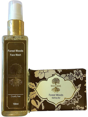 

Roots and Above Forest Woods Glycerine Bathing Bar Soap, 100 g and Forest Woods Natural Face wash, 100 ml(Set of 2)