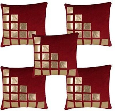 MS Enterprises Velvet Cushions & Pillows Cover(Pack of 5, 60 cm*60 cm, Maroon)