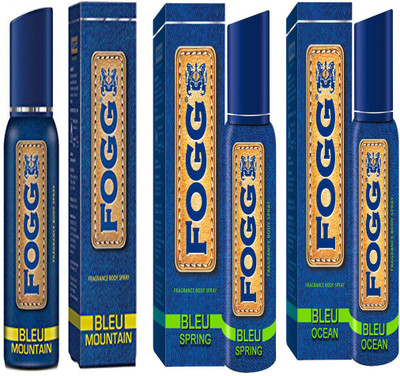 

Fogg BLEU OCEAN FRAGRANCE BODY SPRAY 120 ML+ BLUE SPRING FRAGRANCE BODY SPRAY 120 ML+BLUE MOUNTAIN FRAGRANCE BODY SPRAY 120 ML Body Spray - For Men & Women(120 ml, Pack of 3)