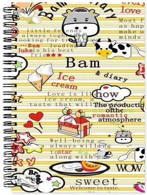 

VenTechno A5 Diary(Food Designer Wirebound Ruled Paper Sheets Personal and Office Stationary Notebooks Diary, Multicolor)