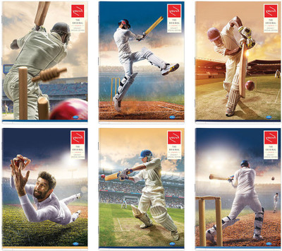 

Navneet A4 Note Book(CRICKET_23425EA-EF, Multicolor, Pack of 6)