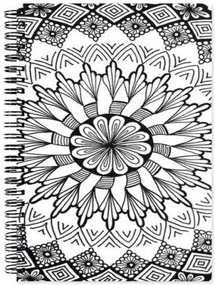 

VenTechno A5 Diary(Black and White Art Designer Wirebound Ruled Paper Sheets Personal and Office Stationary Notebooks Diary, Multicolor)