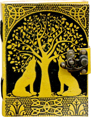 SR MART A5 Diary(Double Lion Lock Book, Yellow)