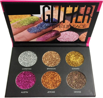 

LUV-LI BRIDAL SERIES PROFESSIONAL GLAMOROUS LOOKS 6 SHADES GLITTER EYE SHADOW PALETTE 21.6 g(MULTICOLOR)