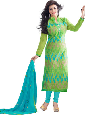 

Jiya Chanderi Self Design, Embroidered Salwar Suit Dupatta Material(Un-stitched), Light blue;light green;multicolor