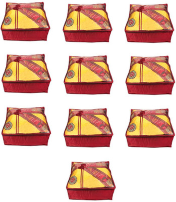

Addyz Quilted Pack of 10 Pieces 5 inch Satin Transparent Saree Cover Salwar Suit Kamiz Garment Cover(Maroon)