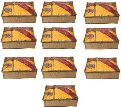 

Addyz Quilted Pack of 10 Pieces 5 inch Satin Transparent Saree Cover Salwar Suit Kamiz Garment Cover(Beige)