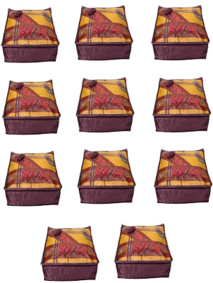 

Addyz Quilted Pack of 11 Pieces 5 inch Satin Transparent Saree Cover Salwar Suit Kamiz Garment Cover(Purple)