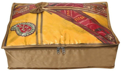 

Addyz Quilted 5 inch Satin Transparent Saree Cover Salwar Suit Kamiz Garment Cover(Beige)