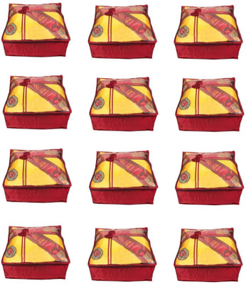 

Addyz Quilted Pack of 12 Pieces 5 inch Satin Transparent Saree Cover Salwar Suit Kamiz Garment Cover(Maroon)