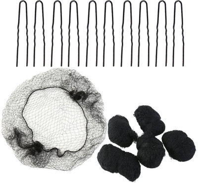 

Rapidsflow™ Bun Maker Combo Juda Pins 10pcs + Juda Net 12pcs Hair Accessory Set(Black)