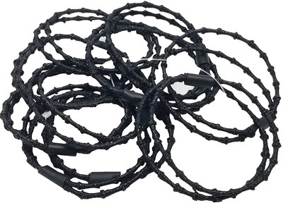 

Evolution Elastic Rubber Band Metal Free Doubble Ring Black Wavy Shiny Pattern Hair Ties For Women(Pack of 10) Rubber Band(Multicolor)