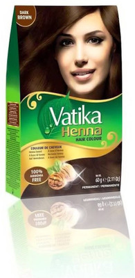 

vatika Henna Permanent Herbal Hair Colour - Dark Brown (with natural Extracts, 100% Ammonia Free) 60g Hair Color(Dark brown)