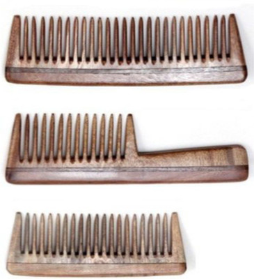 

Ida's Essence Original Handmade Neem Wood Combs (Set of 3 for Curly Hair)