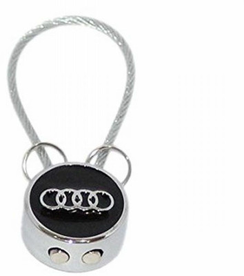

eShop24x7 Wire Cable Ring 7cm Long BLACK Keychain for AUDI Key Chain