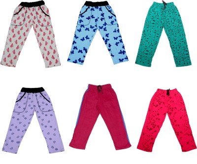 IndiWeaves Track Pant For Girls(Multicolor, Pack of 6)