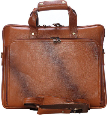

gossip leather 15 inch Laptop Messenger Bag(Black), Tan