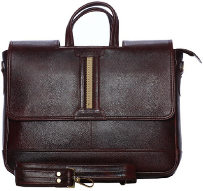 

gossip leather 15 inch Laptop Messenger Bag(Black), Brown