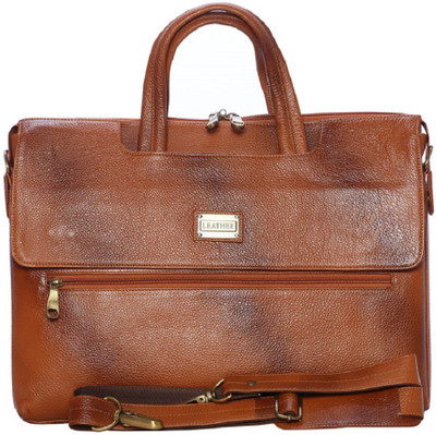 

GOSSIP LEATHER 15 inch Laptop Messenger Bag(Tan)