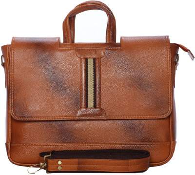

gossip leather 15 inch Laptop Messenger Bag(Black), Tan