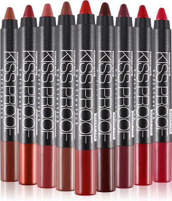 

Menow Matte Kiss Proof Lipstick Long Lasting Effect Pack of 9 pcs(Trendy Girl, 37.8 g)