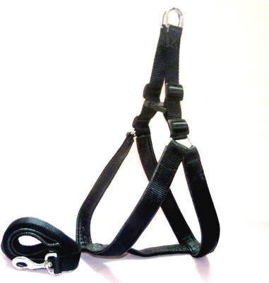 

Goofy Tails Goofy Tails Body Set-Leash+Harness-1.5" Black Inch(Leather) 140 cm Dog Strap Leash(Black)