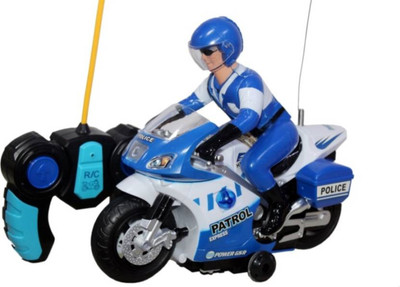 

Kidoyzz Remote Control Police Patrol Bike(Blue)