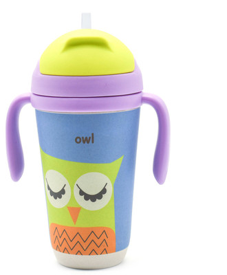 

SHOPNJAZZ Eco Friendly Bamboo Fiber Kids Straw Sipper, Owl Printed - 350ml (12oz)(Multicolor)