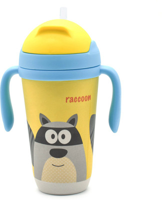 

SHOPNJAZZ Eco Friendly Bamboo Fiber Kids Straw Sipper, Raccoon Printed - 350ml (12oz)(Multicolor)