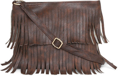 

Alessia74 Women Casual Brown PU Sling Bag
