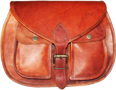 

SN Women Brown Genuine Leather Sling Bag