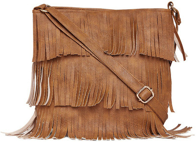 

Alessia74 Women Casual Tan PU Sling Bag
