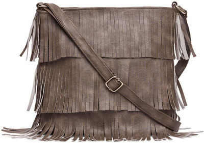 

Alessia74 Women Casual Grey PU Sling Bag
