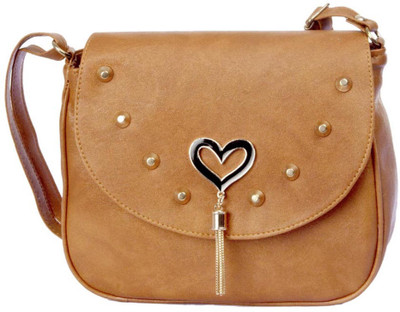 Aliado Women Casual Brown Leatherette Sling Bag