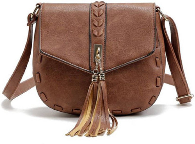 

PINO Girls Casual Brown PU Sling Bag