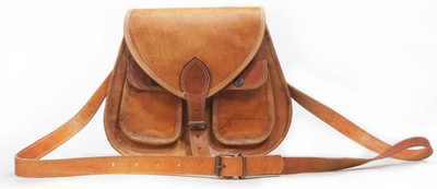 

PINO Girls Casual Brown Genuine Leather Sling Bag