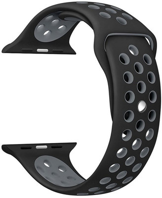 

Globus Geschaft Silicon Wrist Band Strap for Apple Smart Watch - Black grey 38 mm Smart Watch Strap(Mullti Color)