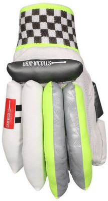 

Gray Nicolls Velocity XP1 Academy Batting Gloves (Youth, White, Green, Silver), Green;silver;white