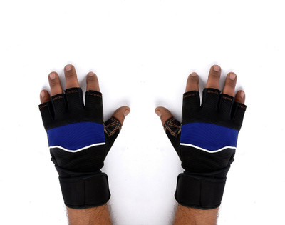 

PEANA Pair of Premium Gym Gloves for Men and Women with Wrist Support Quality (Model : KONEX) Gym & Fitness Gloves (Free Size, Blue, Black), Black;blue