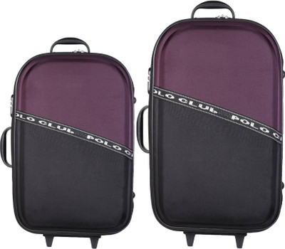 

Aqeeq Stylish Vintage Combo Trolley Set 20" & " Check-in Luggage Bag Expandable Check-in Luggage -  inch(Purple, Black, Black;purple