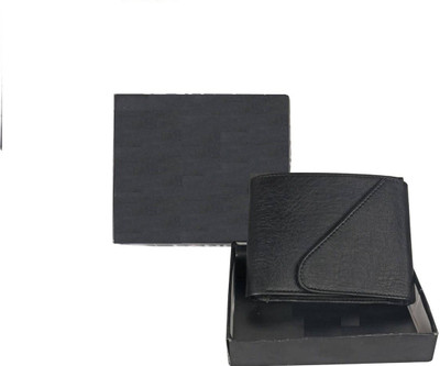 micron Men Black Genuine Leather Wallet(3 Card Slots)