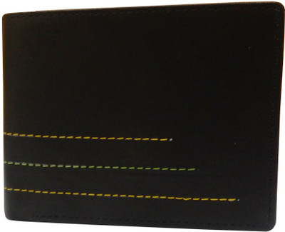 

eRunners Men Black Genuine Leather Wallet(7 Card Slots)