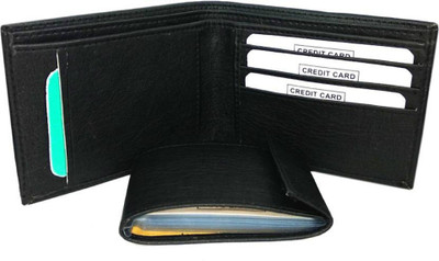 

OODI Men Black Genuine Leather Wallet(10 Card Slots)
