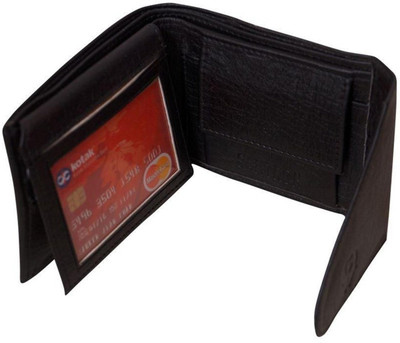 

OODI Men Black Genuine Leather Wallet(10 Card Slots)